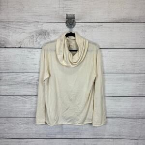 Sundance Women's Cream Cowlneck Long Flare Sleeve Lightweight Sweater Size XL